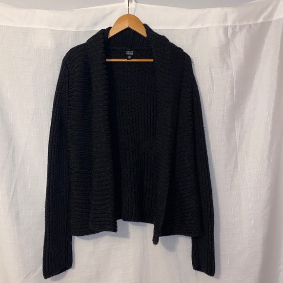 Eileen Fisher Sweaters - Eileen Fisher 100% Merino Wool Open Front Cardigan Charcoal Gray M